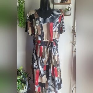 Emotions multi colored abstract dress L